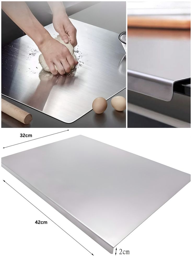 Stainless Steel Chopping Board, Heavy Duty Choping-Board Vegetable, Meats Vegetable Chopper Boards,(Pack of 1) Sliver (36/31/1 -CM)