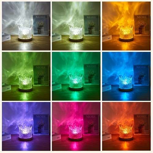 Romantic Ocean Wave Night Light Projector Lamp – 3D Water Wave LED Projection Lamp with Remote Control for Bedroom, Romantic Decor, Valentine Day Gift, Love Gift for Her, Couple Gift