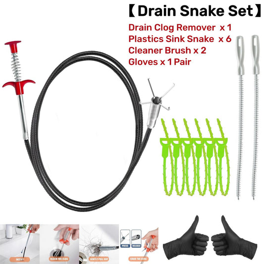 Alloy Steel, Plastic Sink Cleaning Pipe Drain Cleaner Hair Catcher Wire for Kitchen Drainer Spring Stick Strainer Cleaning Tool (1 Pcs) - 160 cm