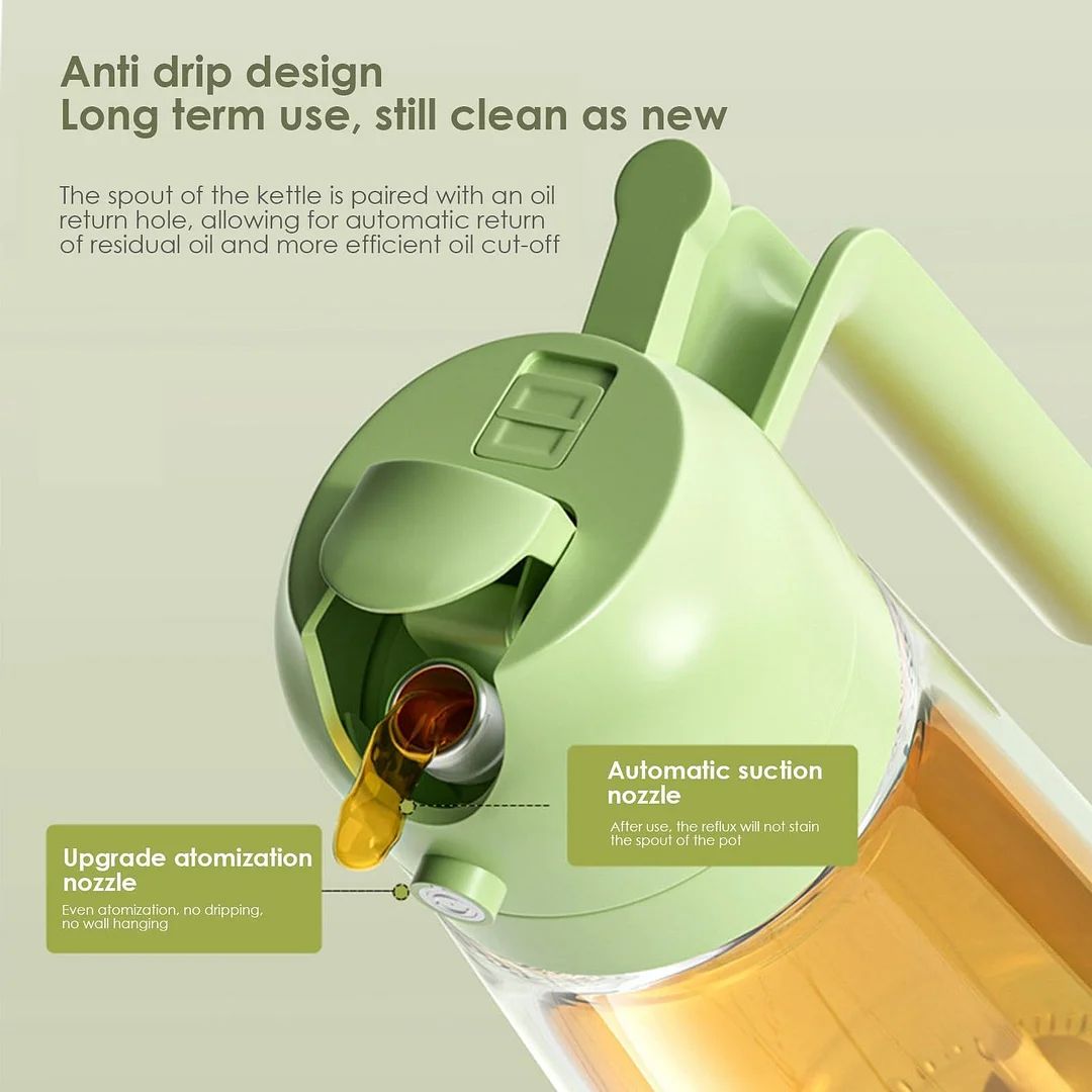 500ml 2-in-1 Oil Sprayer & Dispenser Bottle – Premium Glass Oil Bottle with Nozzle for Healthy Cooking, Air Fryer, BBQ, Salad, Roasting