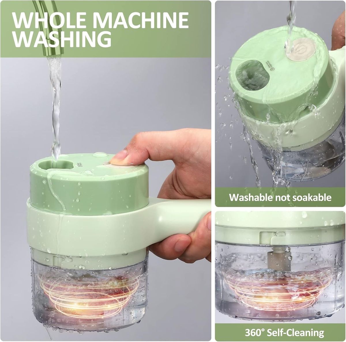 4-in-1 Electric Choppers - Multi-Function Food Processor, Mini Chopper, Garlic Masher, Slicer & Dicer - Compact Kitchen Gadget, Electric Mini Chopper, Vegetable Chopper, 250ml Bowl Capacity