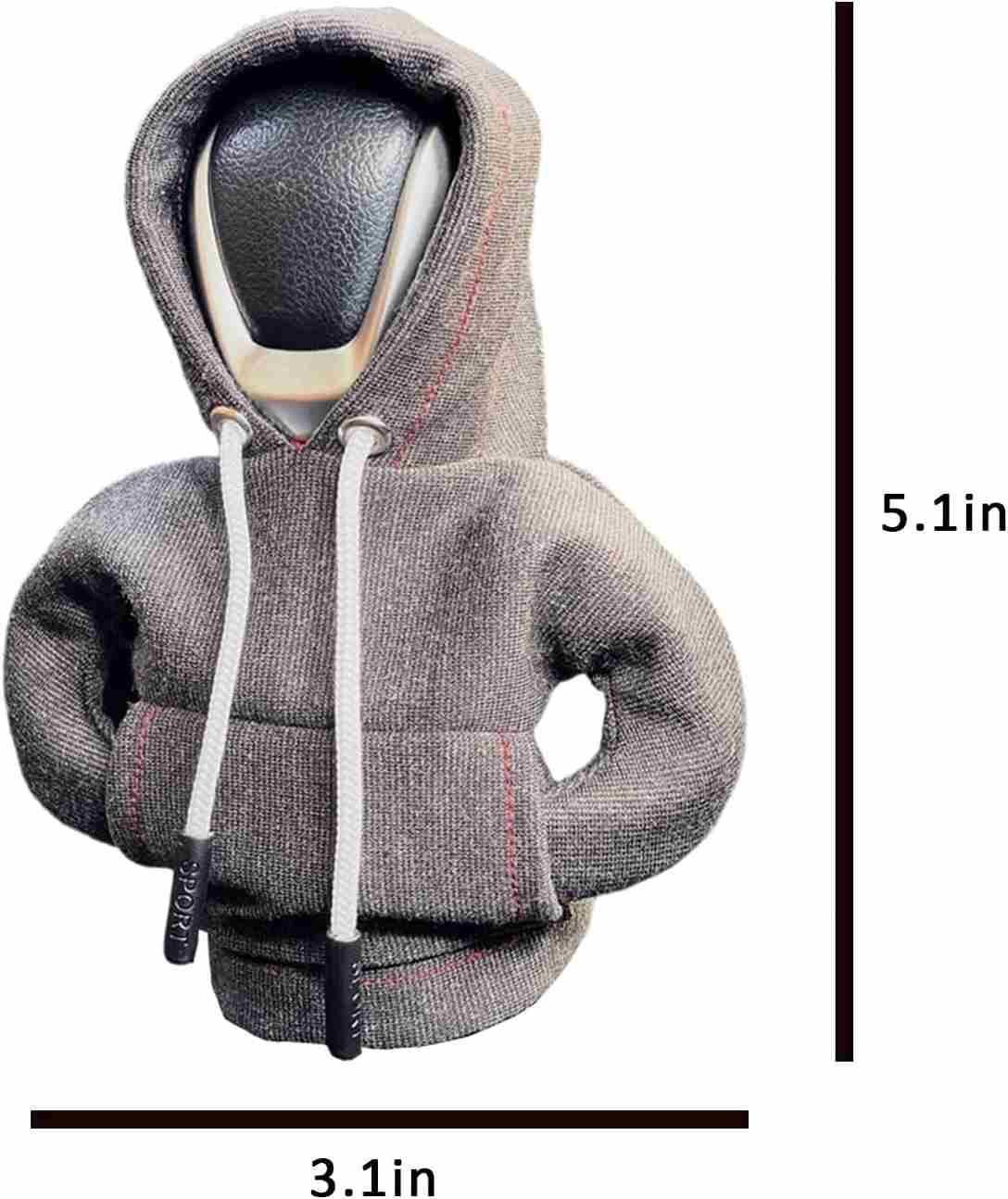 woopme Cotton Car Gear Shift Hoodie | Shifter Funny Sweater Superhero Theme for Gearshift | Protector Decoration Accessories Knob (Black)