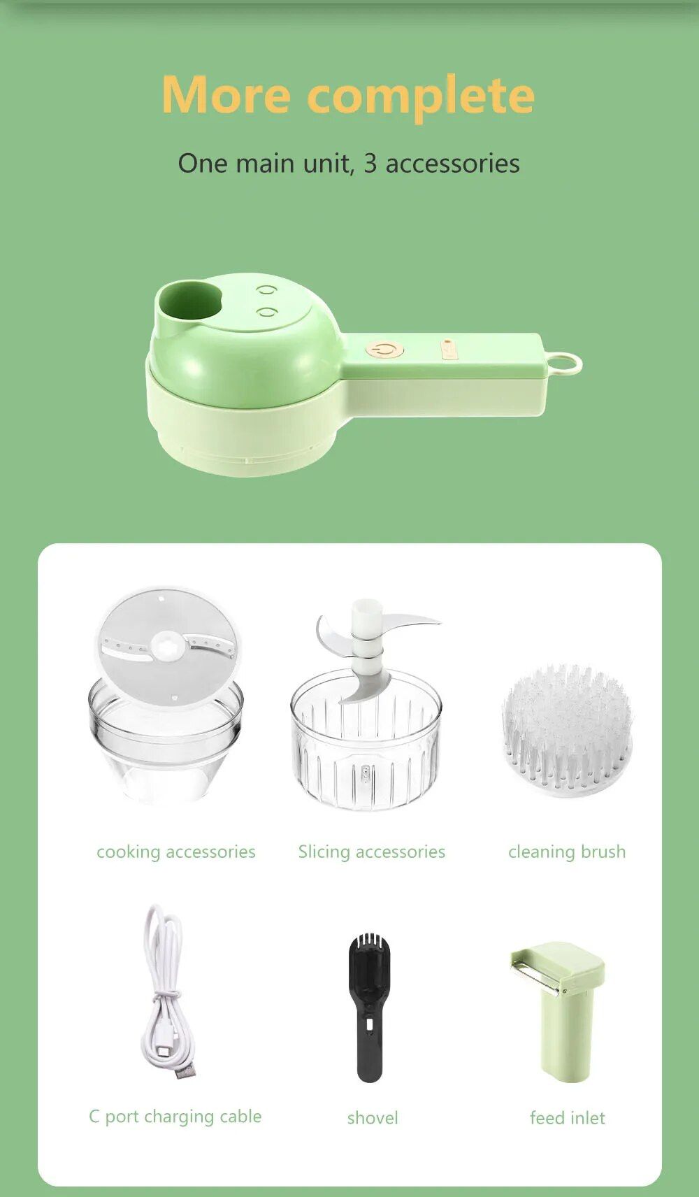 4-in-1 Electric Choppers - Multi-Function Food Processor, Mini Chopper, Garlic Masher, Slicer & Dicer - Compact Kitchen Gadget, Electric Mini Chopper, Vegetable Chopper, 250ml Bowl Capacity