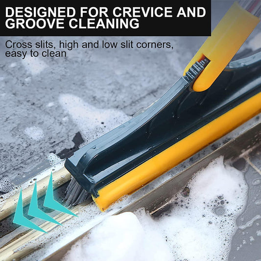 2-in-1 Bathroom Cleaning Brush with Wiper - Long Handle 180° Rotate Toilet Brush, Tiles Cleaning, Floor Scrub for Kitchen and Bathroom Accessories (2 Cling)