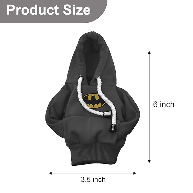 woopme Cotton Car Gear Shift Hoodie | Shifter Funny Sweater Superhero Theme for Gearshift | Protector Decoration Accessories Knob (Black)