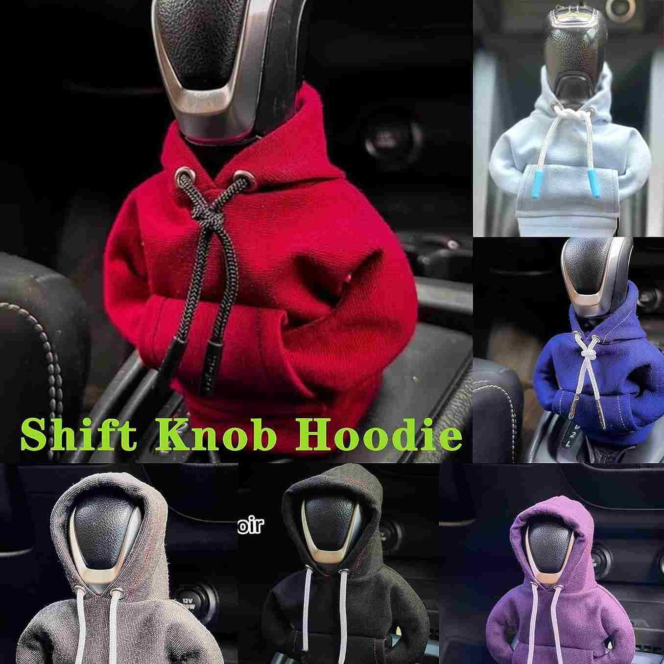 woopme Cotton Car Gear Shift Hoodie | Shifter Funny Sweater Superhero Theme for Gearshift | Protector Decoration Accessories Knob (Black)