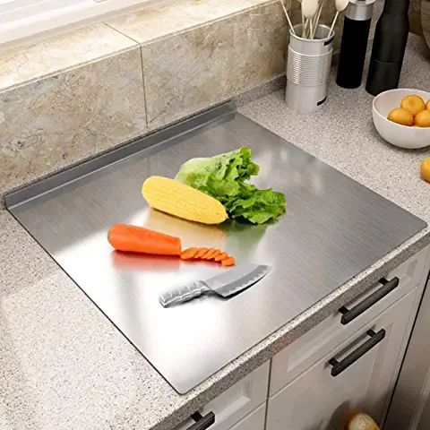 Stainless Steel Chopping Board, Heavy Duty Choping-Board Vegetable, Meats Vegetable Chopper Boards,(Pack of 1) Sliver (36/31/1 -CM)