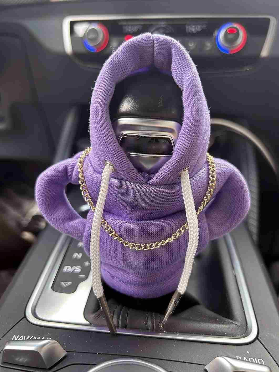 woopme Cotton Car Gear Shift Hoodie | Shifter Funny Sweater Superhero Theme for Gearshift | Protector Decoration Accessories Knob (Black)
