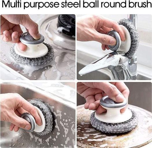 Soap Dispensing Cleaning Brush – Palm Brush for Effortless Cleaning, Liquid Filling Multifunctional Dishwasher, Kitchen Cleaning Gadget, Liquid Filling Steel Wire Ball