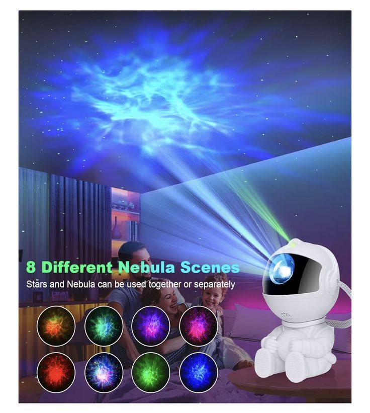 Astronaut Galaxy Projector Night Light – 360° Rotating Nebula Star Projector with Remote Control, Timer & Adjustable Head – Space Lamp for Kids’ Bedroom, Gifts, Gaming Room, Home & Décor