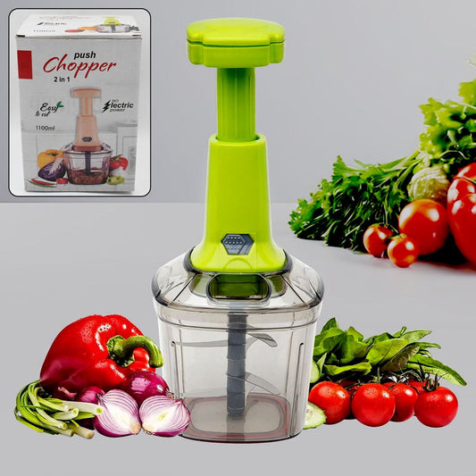 Chopper for Kitchen Use 1100 ML, Push Chopper with 6 Blades, Vegetable ChopperKitchen Accessories Items for Home Cutting Vegetables, Onion, Ginger, Garlic, Salad, Tomato, Potato (C2)