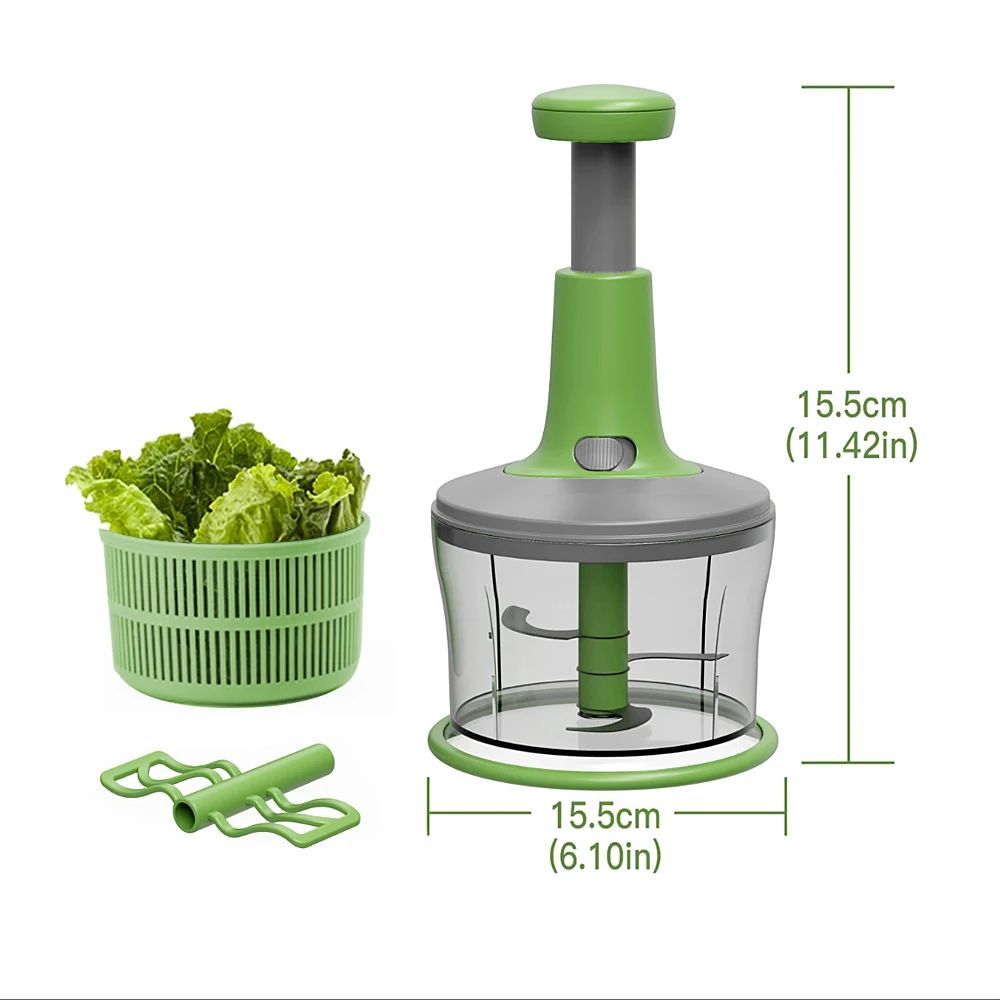 Chopper for Kitchen Use 1100 ML, Push Chopper with 6 Blades, Vegetable ChopperKitchen Accessories Items for Home Cutting Vegetables, Onion, Ginger, Garlic, Salad, Tomato, Potato (C2)