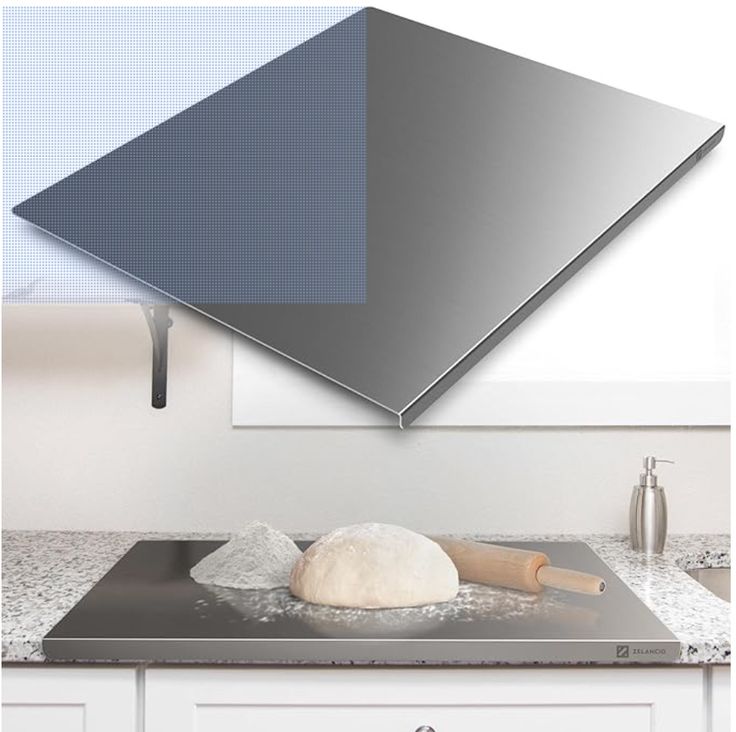 Stainless Steel Chopping Board, Heavy Duty Choping-Board Vegetable, Meats Vegetable Chopper Boards,(Pack of 1) Sliver (36/31/1 -CM)