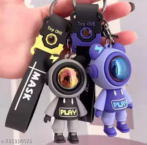 Cute Cartoon 3D Silicone High -Quality PVC Material Keychain, Suitable for Boys and Girls - Pack of 1.